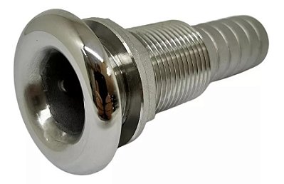 Saída de Costado Passa-Casco em Aço Inox 304 com Conector - 1 Polegada