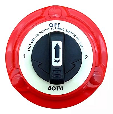 Chave Geral Seletora para 2 Baterias Blindada 400A com Aro Fluorescente