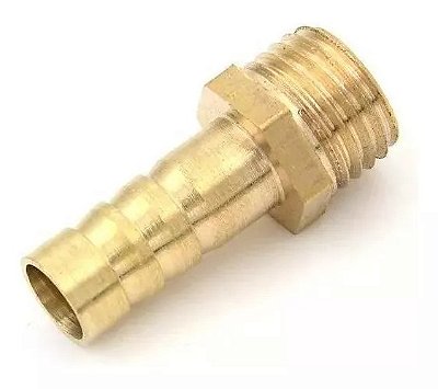 Adaptador Niple Espigão 1/4" NPT x 3/8" para Mangueira de Combustível Náutico