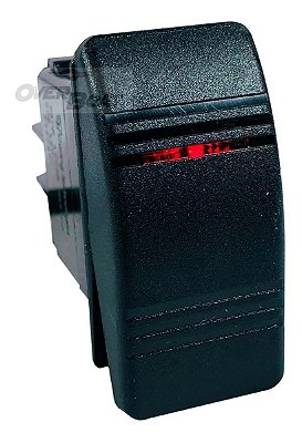 Interruptor de Painel On/Off Iluminado 12V/24V com LED Vermelho