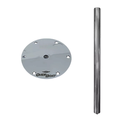 Kit Base e Pedestal Tubo Overboat para Mesa de Barco Removível 70cm