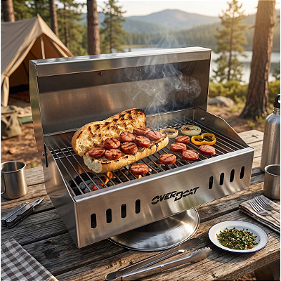 Churrasqueira Náutica Retangular Overboat M-460 em Aço Inox 304