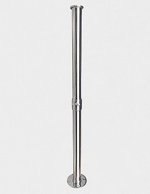 Kit Pedestal Bipartido Overboat em Aço Inox 304 com Base para Churrasqueira Náutica