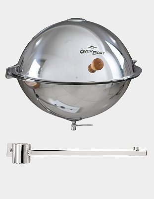 Churrasqueira Náutica Overboat para Costado em Aço Inox com Tampa Articulada