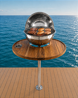 Churrasqueira Gourmet em Aço Inox 304 Overboat PT-350-72 com Tábua Extra Grande (Popa)