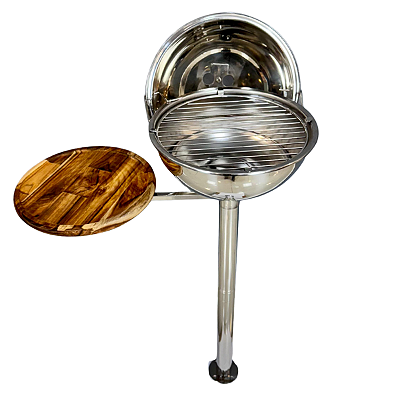 Churrasqueira Náutica em Aço Inox 304 Overboat PT-350 com Mesa de Apoio Articulada (Popa)