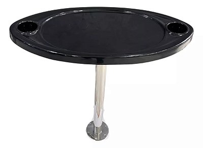 Mesa Náutica Elíptica Completa Overboat 70,5x33,5cm Fibra Preta