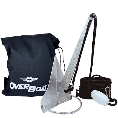 Kit Âncora Rocna Overboat 1,4kg Galvanizada com Cabo e Bolsa de Transporte