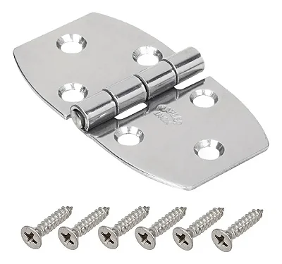Dobradiça Náutica Inox 304 38x70mm + 6 Parafusos