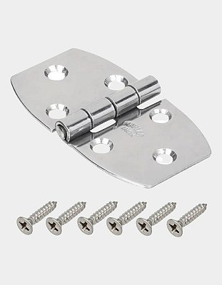 Dobradiça Náutica Inox 304 38x70mm + 6 Parafusos