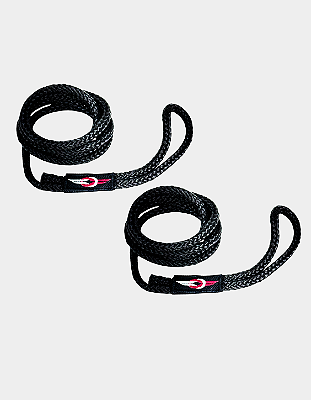 Kit 2 Cordas Cabos para Defensa Náutica Overboat 8mm 1,40m com Alça Preto.
