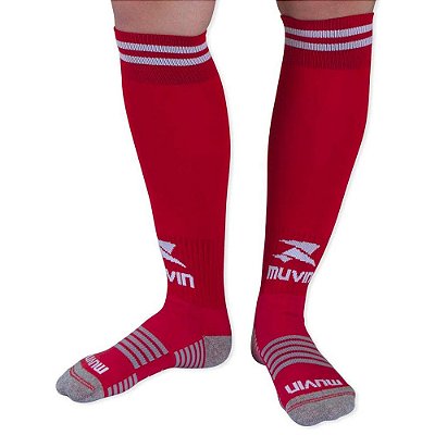 Meião Futebol Muvin Confort Infantil - Vermelho/Branco