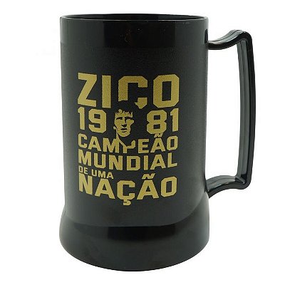 Caneca Gel Flamengo Preto Zico 1981