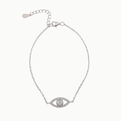 Pulseira Prata Olho Grego com Zircônia