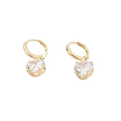 Brinco Argolinha Fechada com Coração 0,8cm