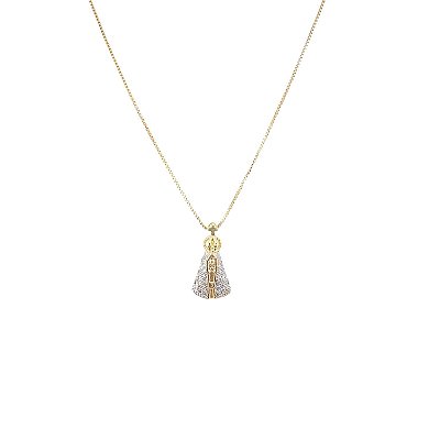 Colar Nossa Senhora Aparecida Banhado a Ouro 18k