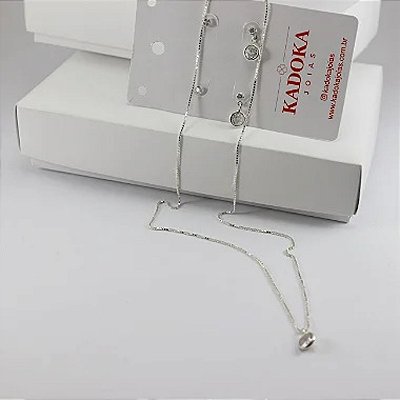 Conjunto Ponto de Luz Prata com Dois Pares de Brinco