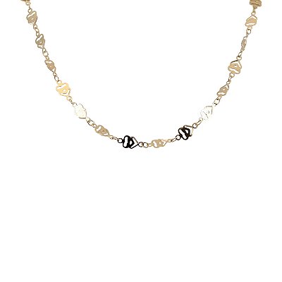 Corrente Choker Elos Estamparia Banhada a Ouro 18k