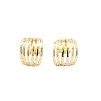 Brinco Argola Feminino Seis Aros Lisos