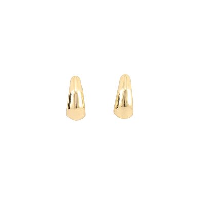 Ear Hook Brinco Abaulado Banhado Ouro 18k