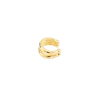 Brinco Piercing Aro Duplo Banhado a Ouro 18k