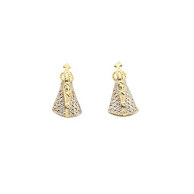 Brinco Nossa Senhora Aparecida Banho Ouro 18k