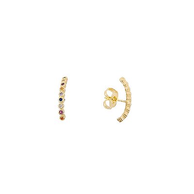 Ear Hook com Zircônias Banhado a Ouro 18k