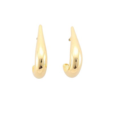 Brinco Argola Lisa Grande Banhado a Ouro 18k