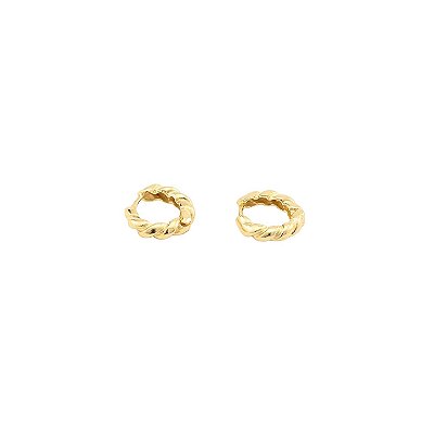 Brinco Argola Torcida Banhado a Ouro 18k