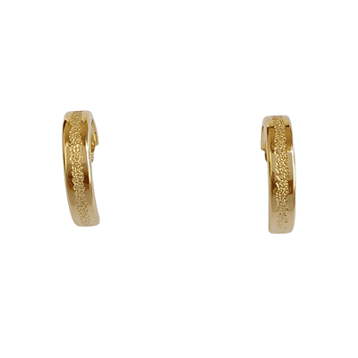 Brinco Argola com Detalhe Craquelado Banhado a Ouro 18k