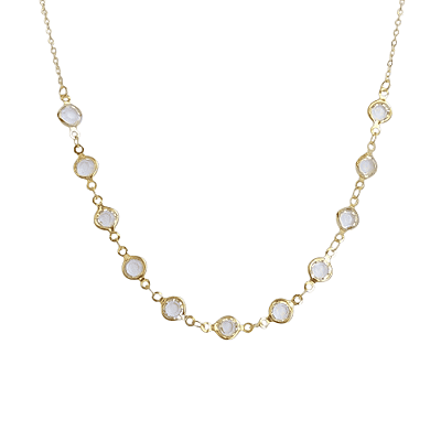 Gargantilha Cristal Banhada a Ouro 18k