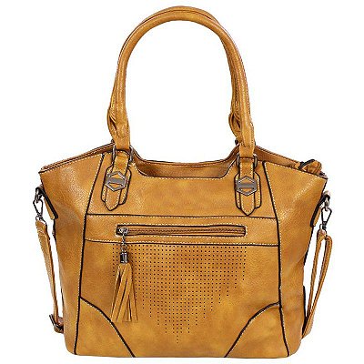 Bolsa Feminina Ombro Grande Tassel Relevo Repartições
