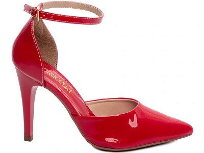 Sapato Scarpin Saia e Blusa Verniz Vermelho Torricella modelo 9200-117D