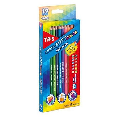 Lápis de Cor TRIS Mega Soft Color 12 cores