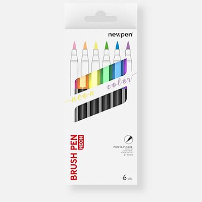Brush Pen Neon NEWPEN Kit c/6 un