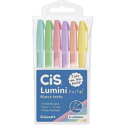Marca Texto Cis Lumini Pastel Kit c/ 6 cores