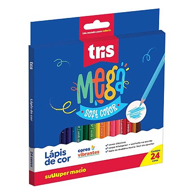 Lápis De Cor Mega Soft Color 24 Cores TRIS