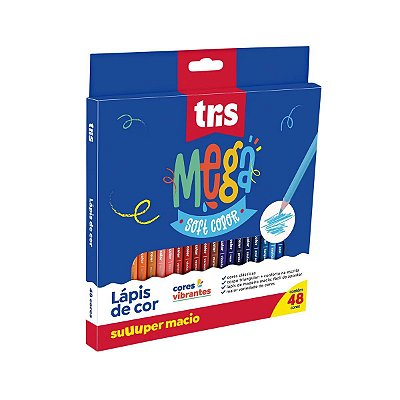 Lapis De Cor Mega Soft Color 48 Cores - Tris