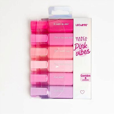 Kit Marca Texto Pink Vibes c/ 6 Tons de Rosa - Léo Arte