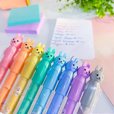 Caneta Gel Rabbit Pen Kit c/ 8 Cores