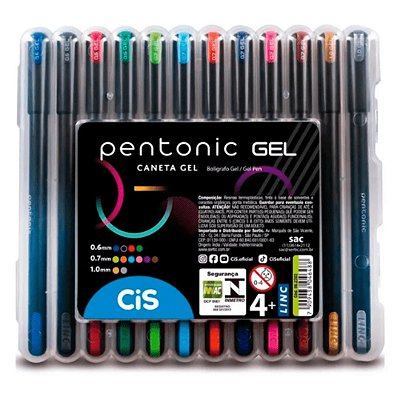 Kit Caneta Cis Pentonic Gel c/12 Cores - CIS