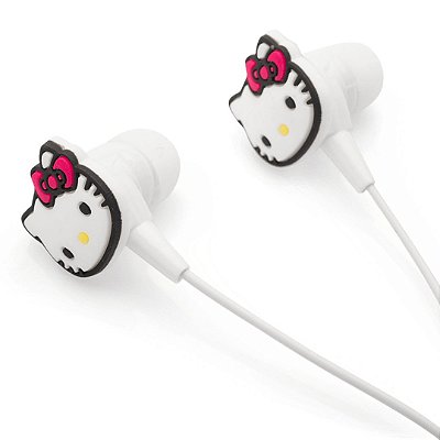 Fone De Ouvido Hello Kitty Intra Auricular Com Fio E Microfone - Letron