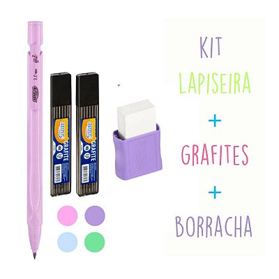 Kit Lapiseira 2.0mm + 24 Grafites + 1 Borracha - BRW
