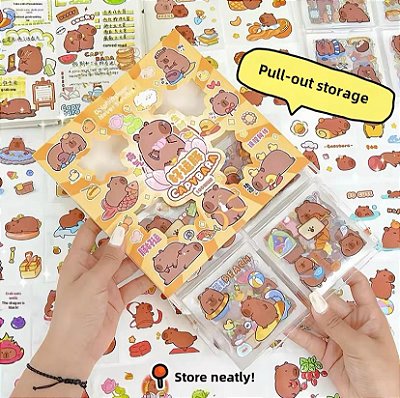 Caixa de Adesivos c/ 100 Cartelas - Capivara