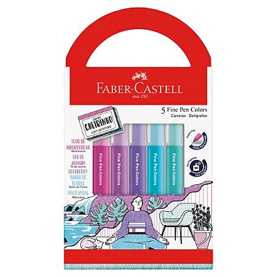 Kit Caneta Fine Pen c/ Cheirinho Revigora e Energiza - Faber-Castell