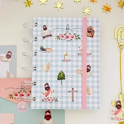 Caderno de Disco A6 (Mini) Meu Devocional Folhas Decoradas- Buendia