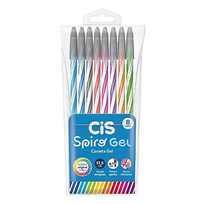 Kit Caneta Spiro Gel 0.7mm c/8 Cores - Cis