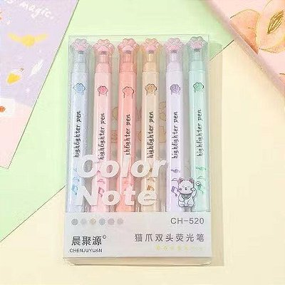 Kit Marca Texto Patinha Tons Sóbrios 2 Pontas