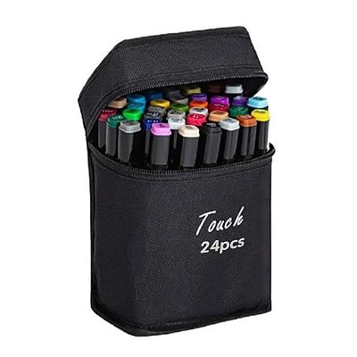 Caneta Marcadora Touch Ponta Dupla 24 Cores