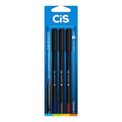 Caneta Cis Pentonic c/3 Cores Básicas